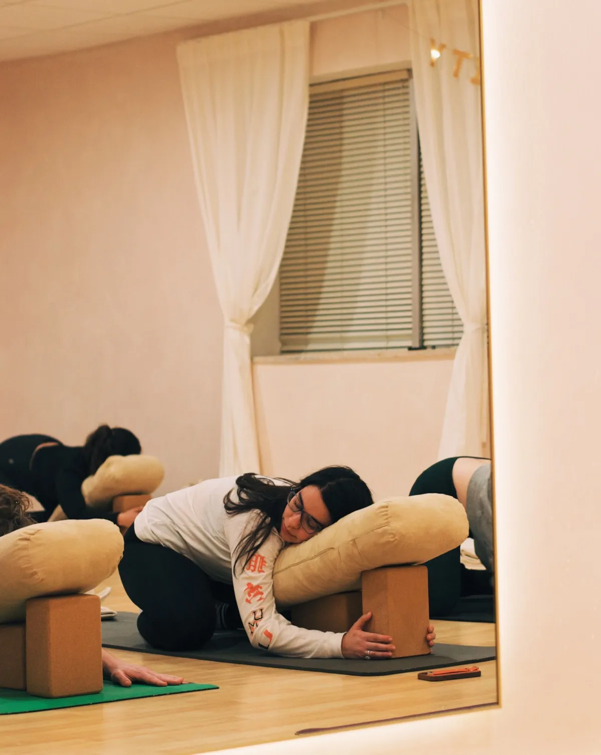 Group yoga session for expecting mothers